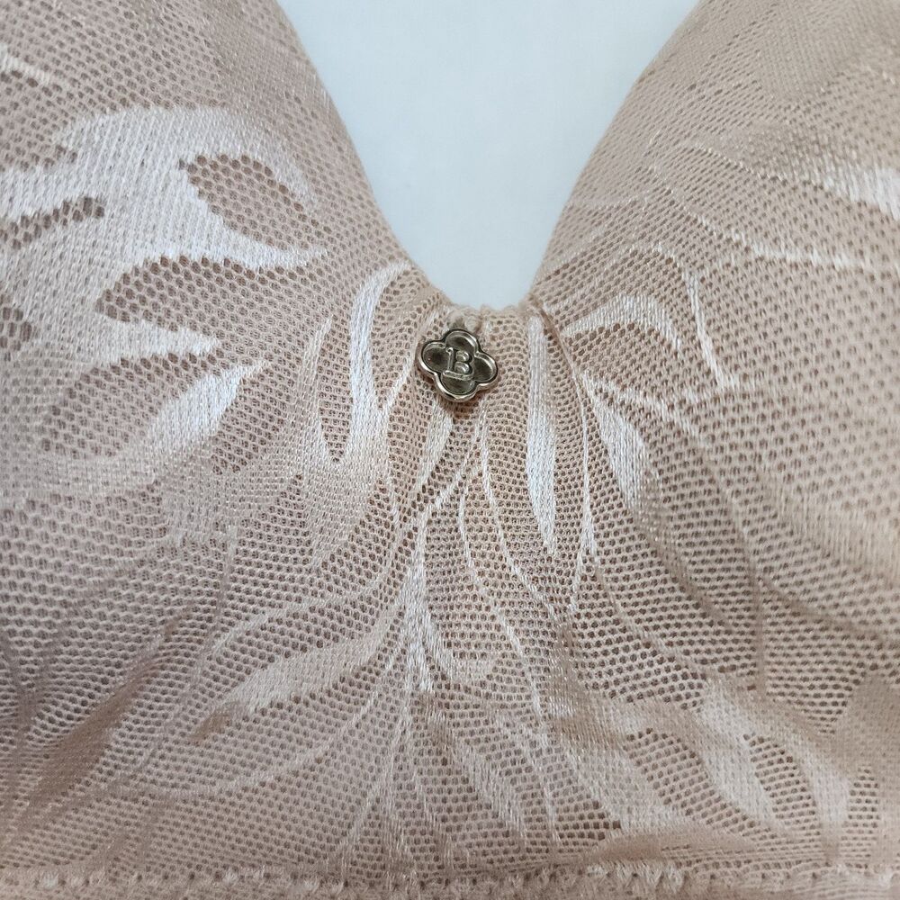 Breezies Jacquard Shine Wirefree T-Shirt Bra - Sunbeige 34B - Picture 6 of 9